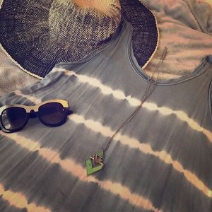 Blue and White TieDye Tank